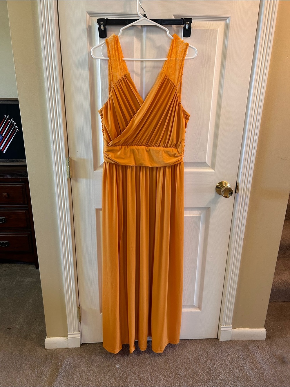 Women's V-Neck Sleeveless Maxi Dress in Mustard